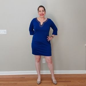 BOGO Cobalt Blue Long Sleeve Shift Dress